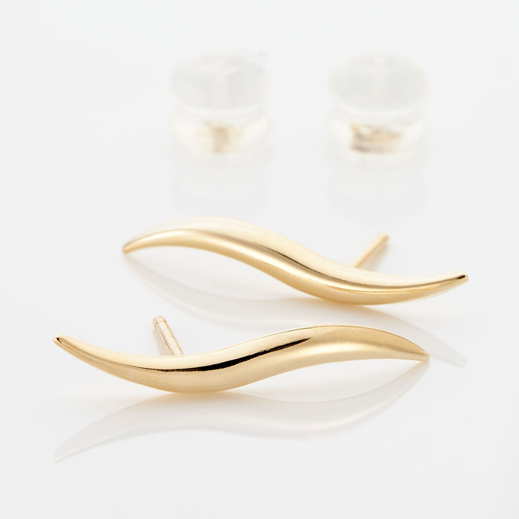 Boucles D'oreilles Pendantes Merone Vagues Or Jaune