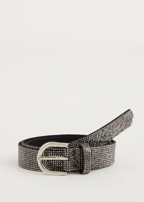 Riem met strass details zwart (ZWART)