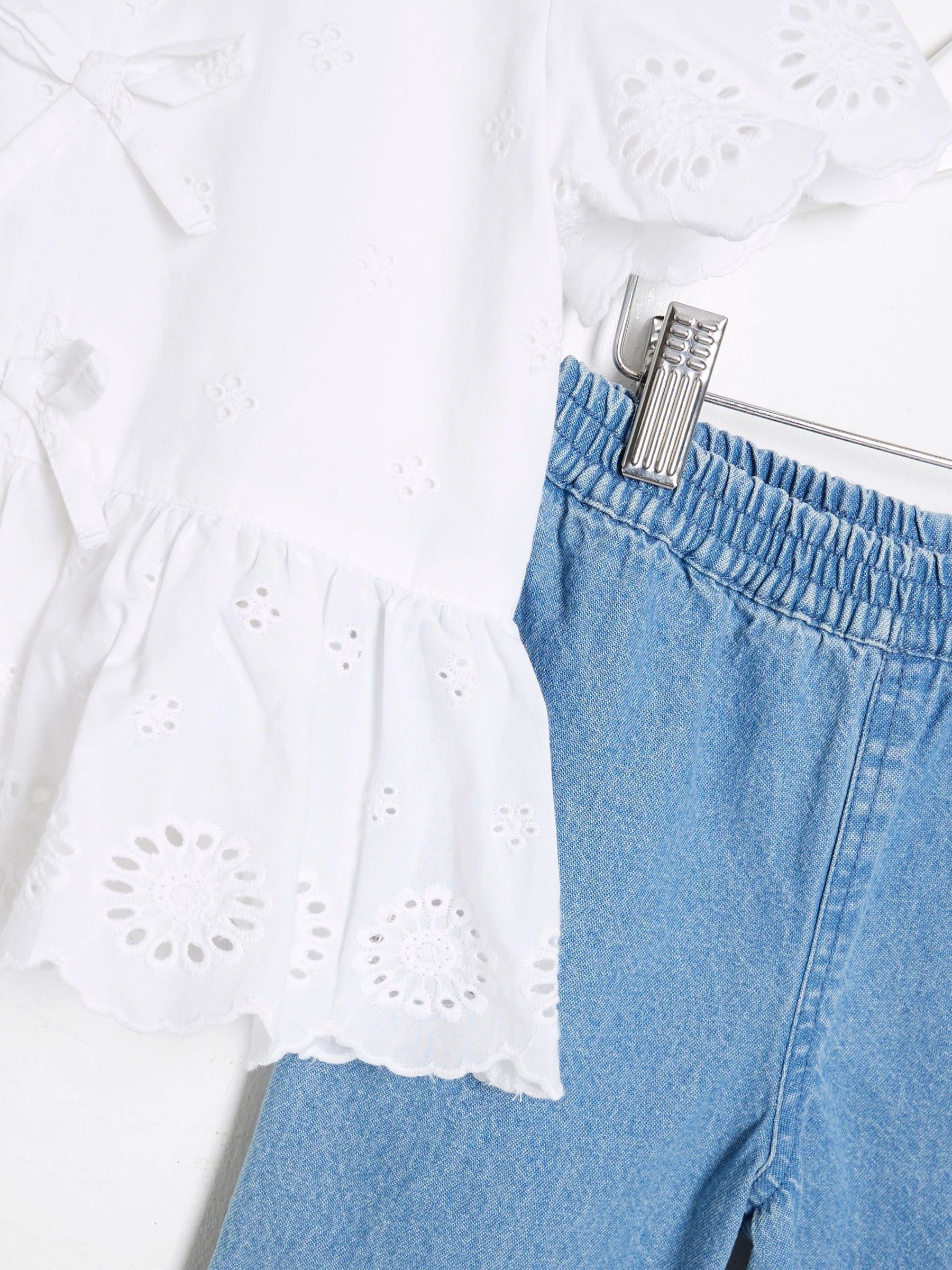 River Island 100% katoenen broidery top en joggingbroek set