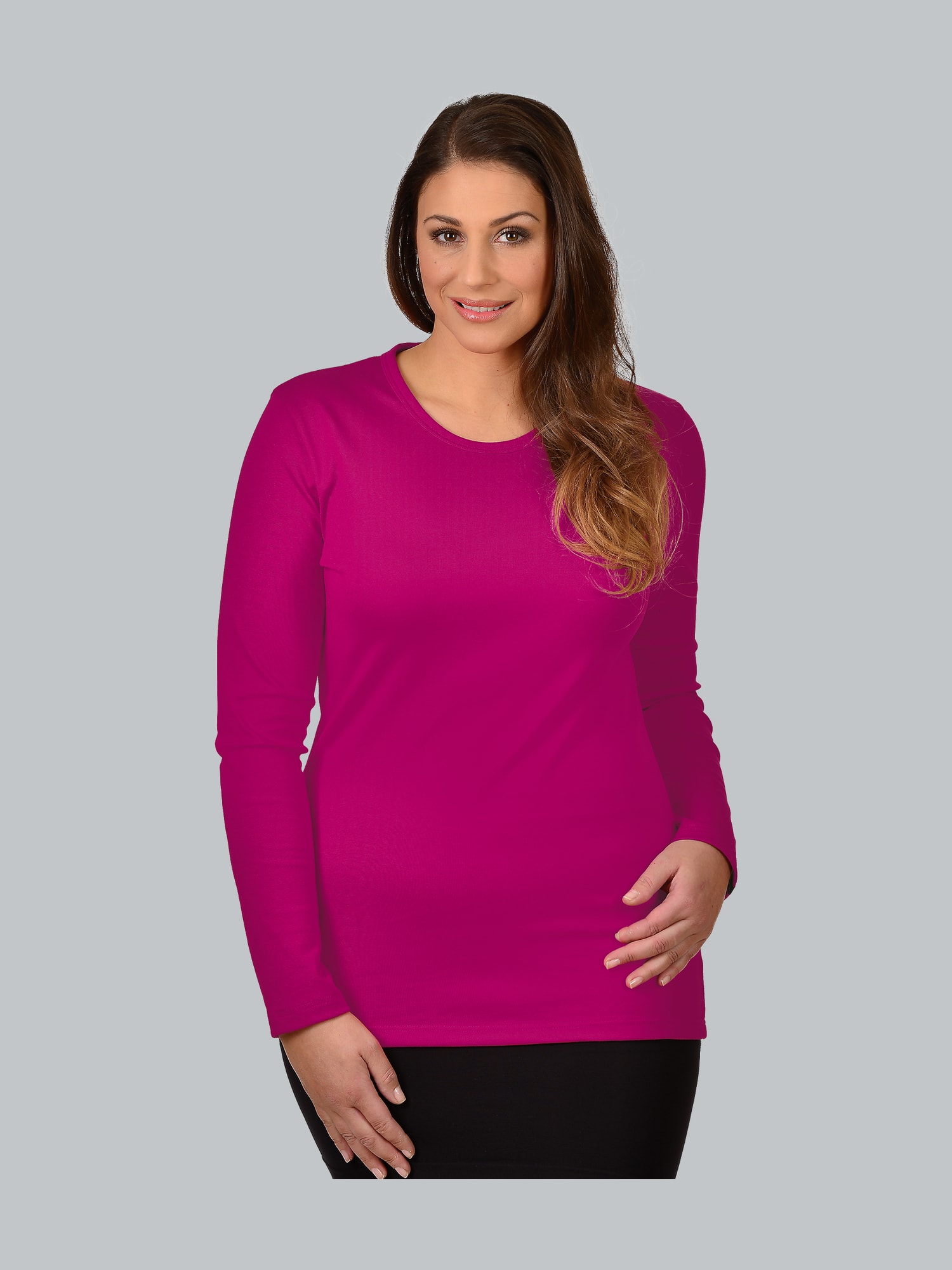 Langarmshirt Magenta