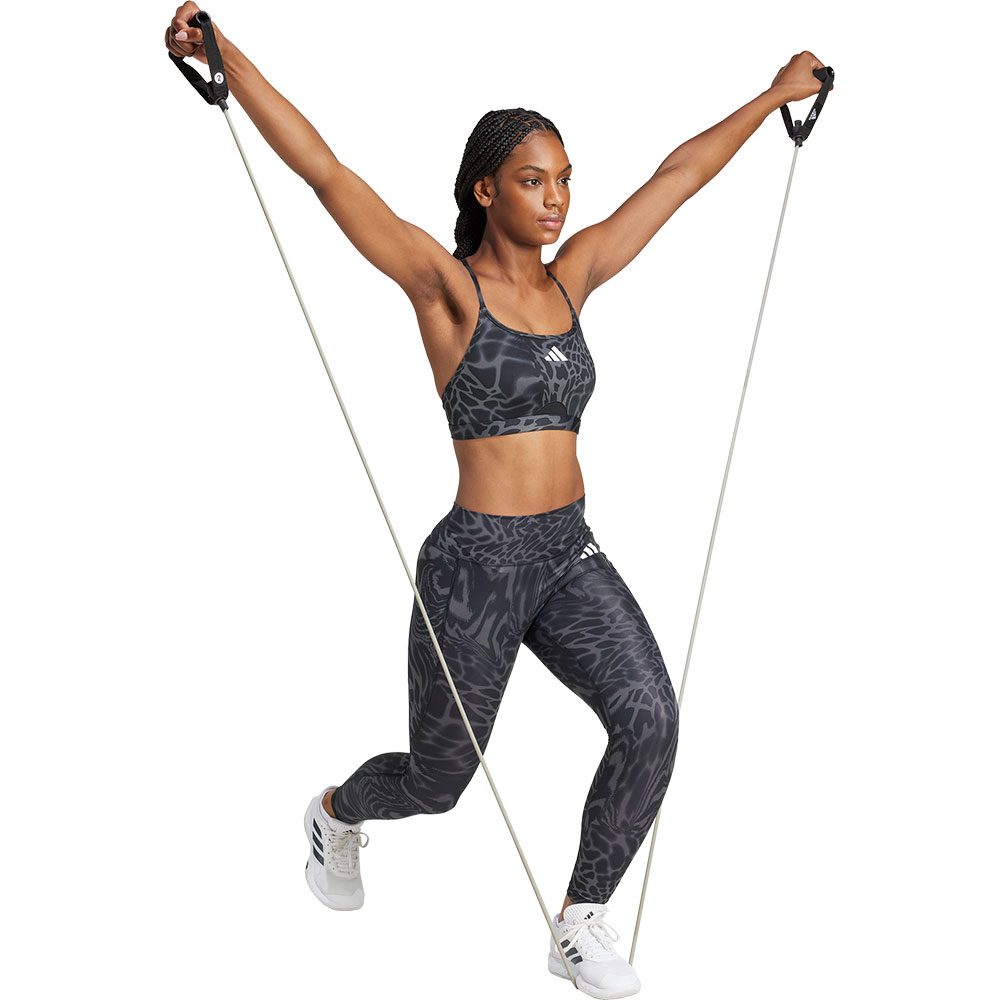 adidas Aeroreact Training Light Support 3-Streifen Sport-BH Damen black