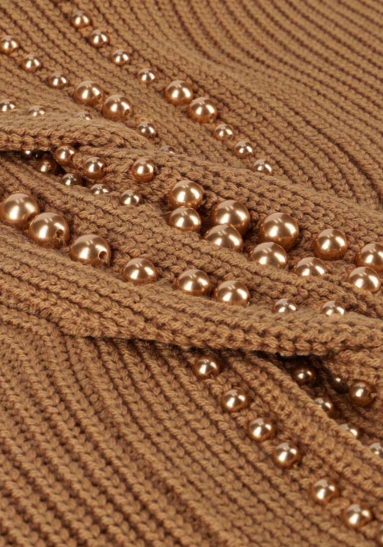 LIU JO camel liu jo trui maglia chiusa m/l d/vita perle