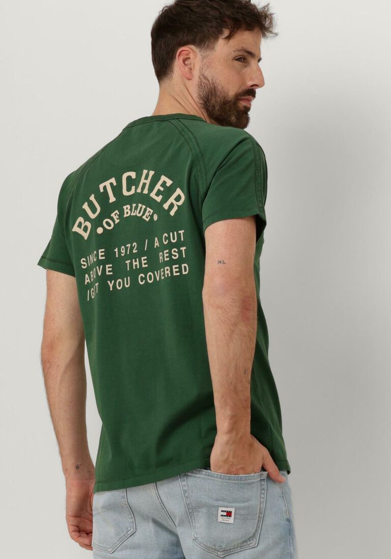 BUTCHER OF BLUE groene butcher of blue t-shirt army lock stamp tee