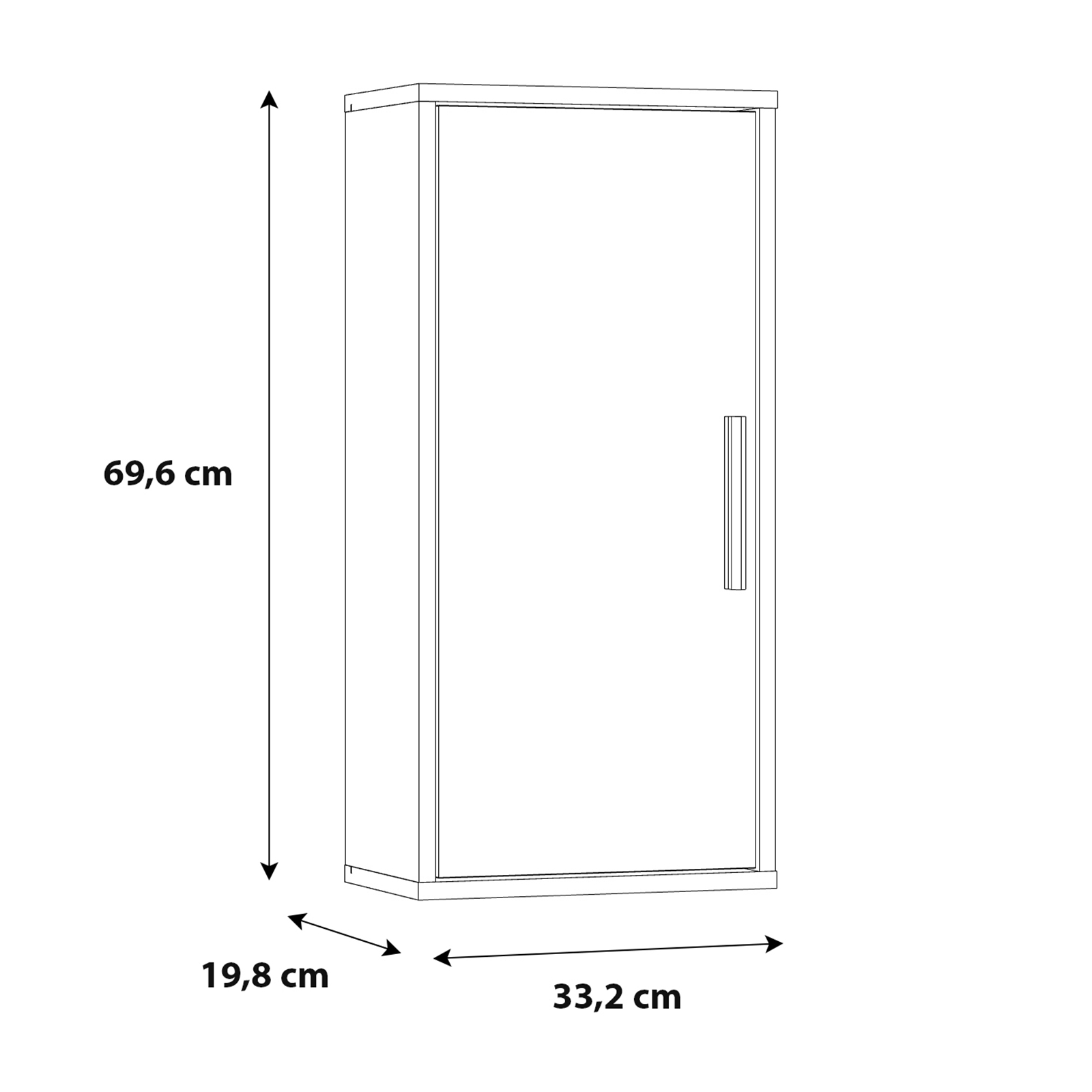 Hängeschrank - Sonoma Eiche-weiß - 33 cm breit