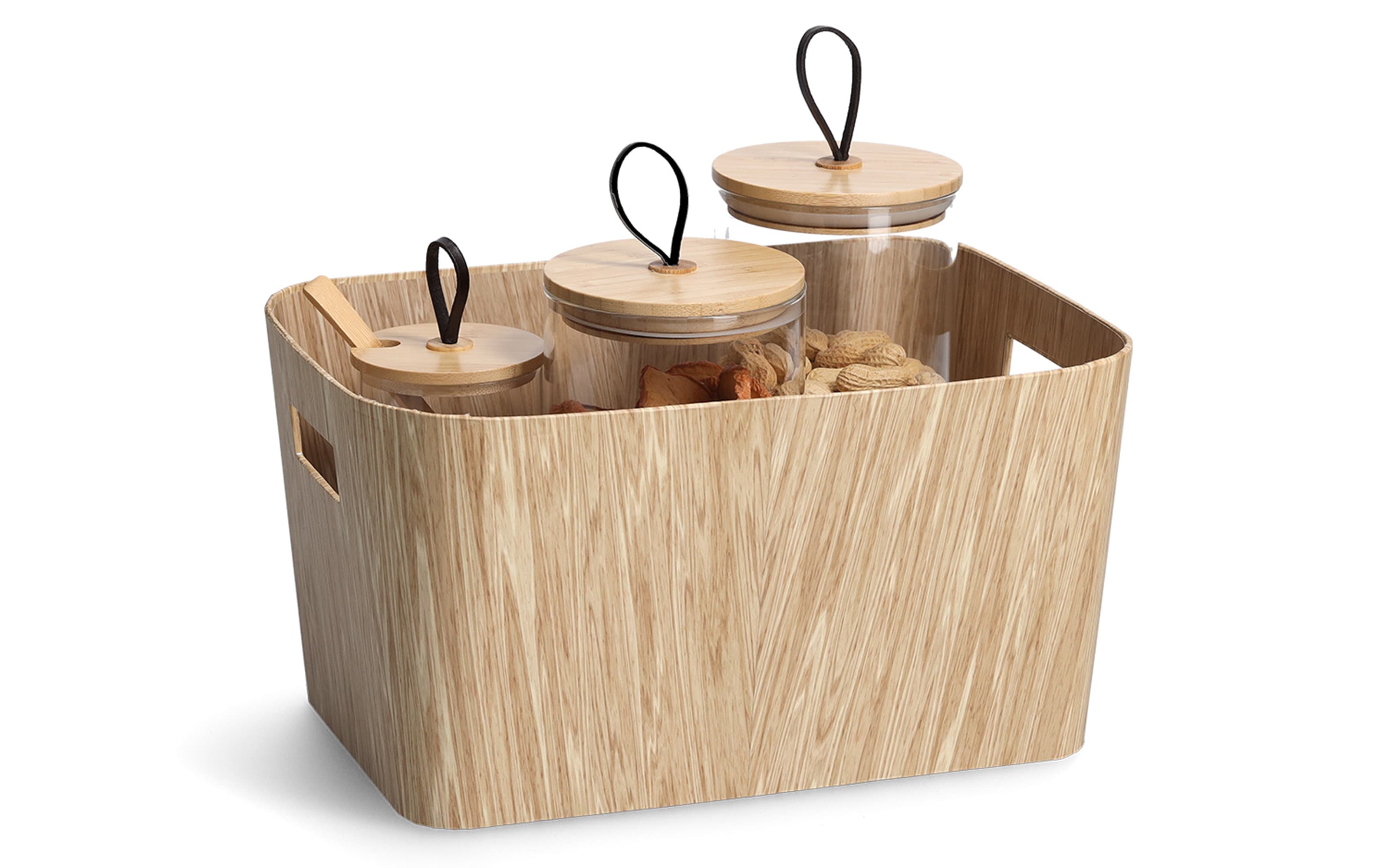 Aufbewahrungsbox in Holzoptik, 34 cm