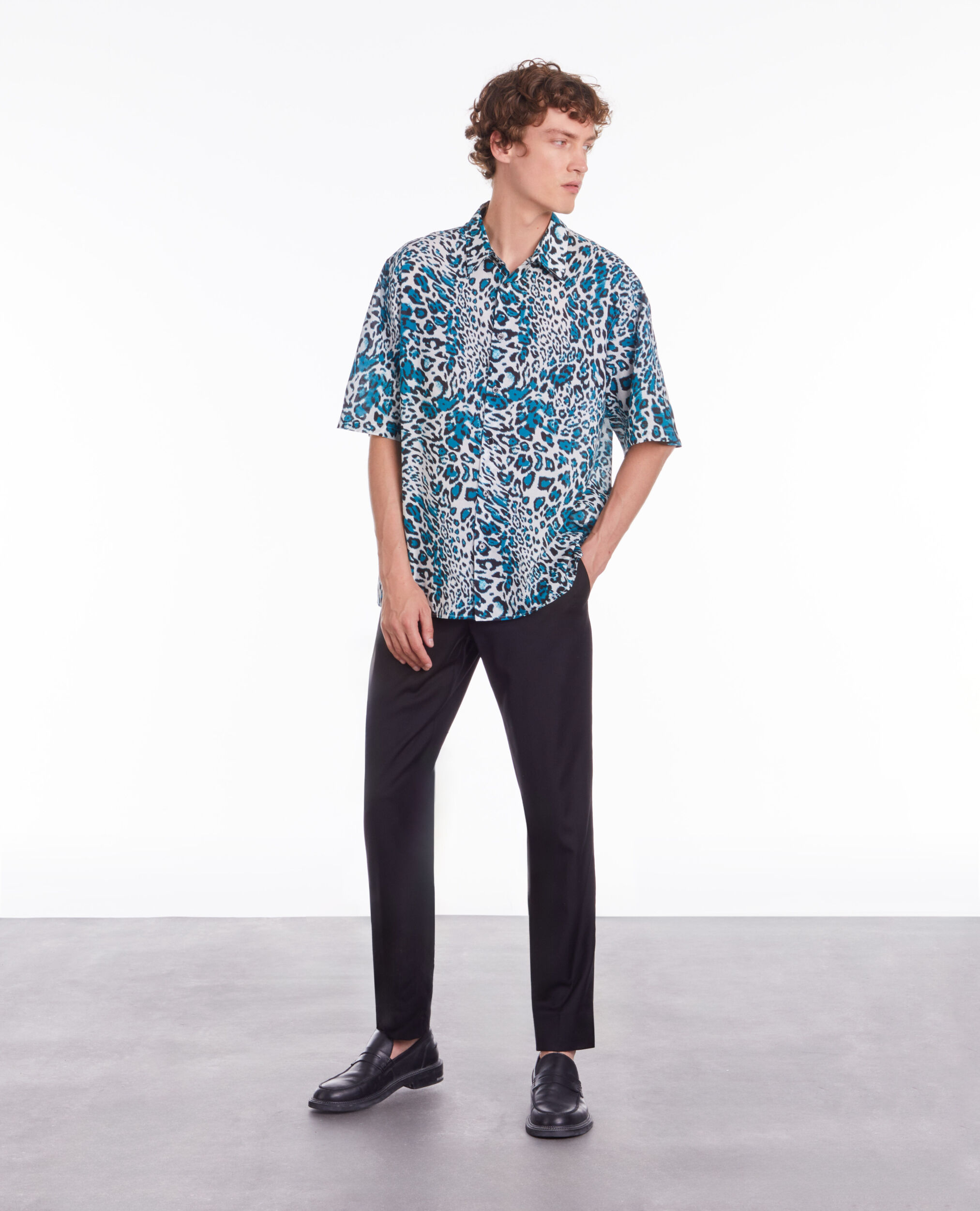 Chemise imprimée manches courtes en coton