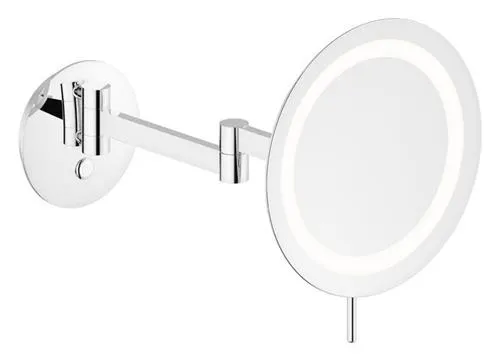 Spejl Zen ø230mm m/lys krom
