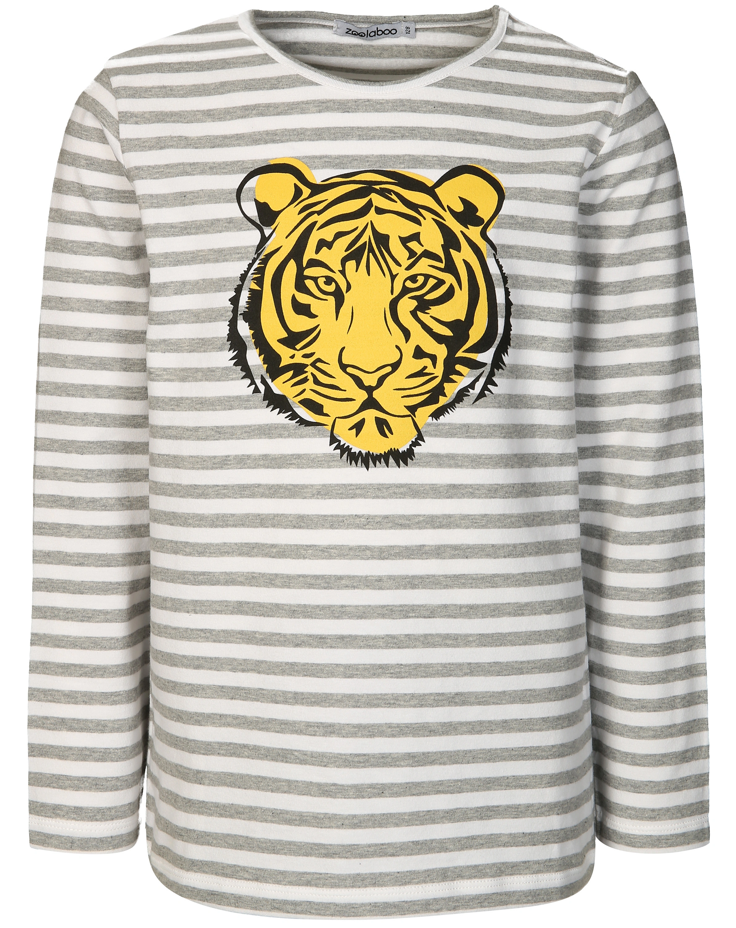 Langarmshirt TIGER gestreift in grau/weiß (Größe: 92)