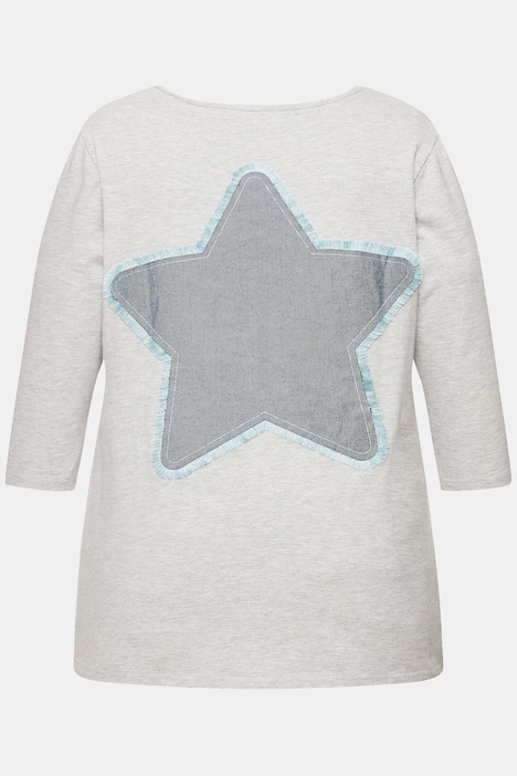T-Shirt, Komfort Fit, Jeans-Schriftzug, 3/4-Ärmel