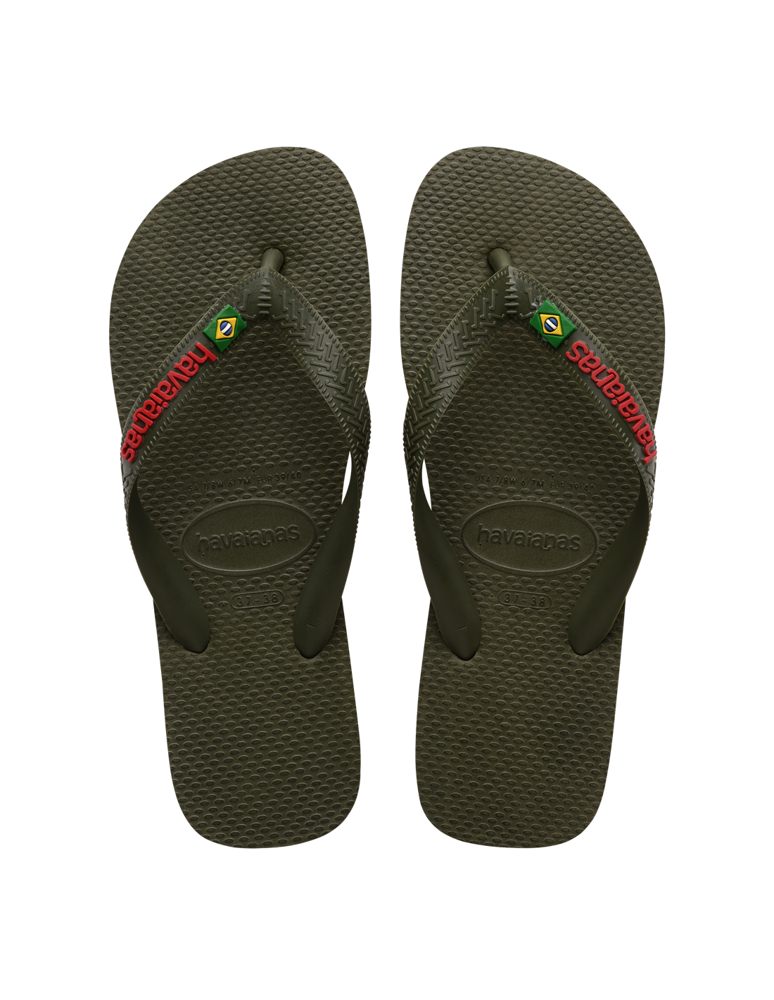 havaianas tongs mixte brasil logo kaki