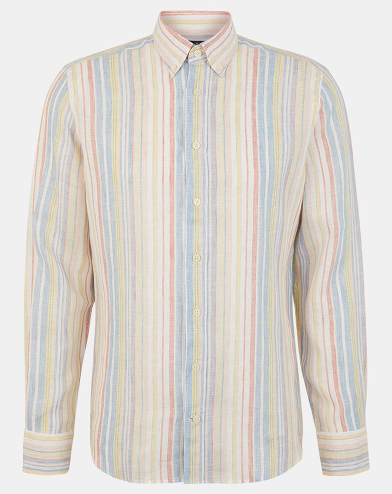 Hackett London Chemise 100% Lin Slim Fit Sorbet multicolore