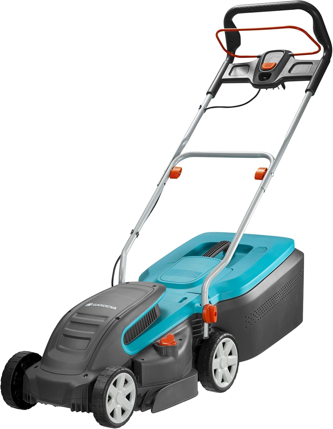 Gardena PowerMax Elektro-Rasenmäher 1400/34: Rasenmäher bis 400 m², 34 cm Schnittbreite, 40 l Fassungsvolumen, ErgoTec Plus-Handgriff (5034-20)