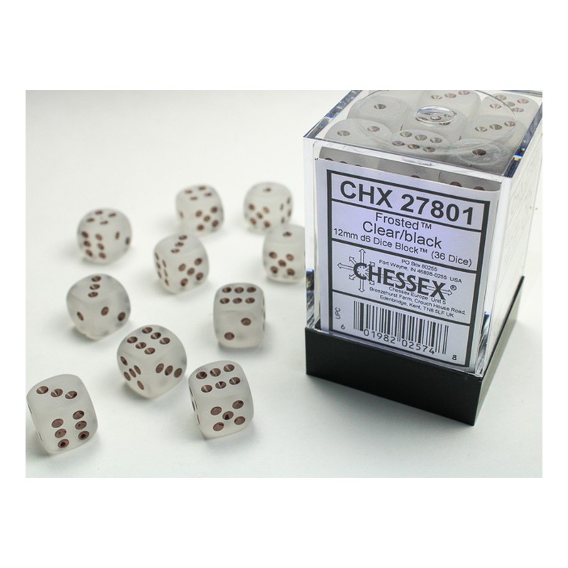 Pack de 36 dés D6 * givré * CLAIR