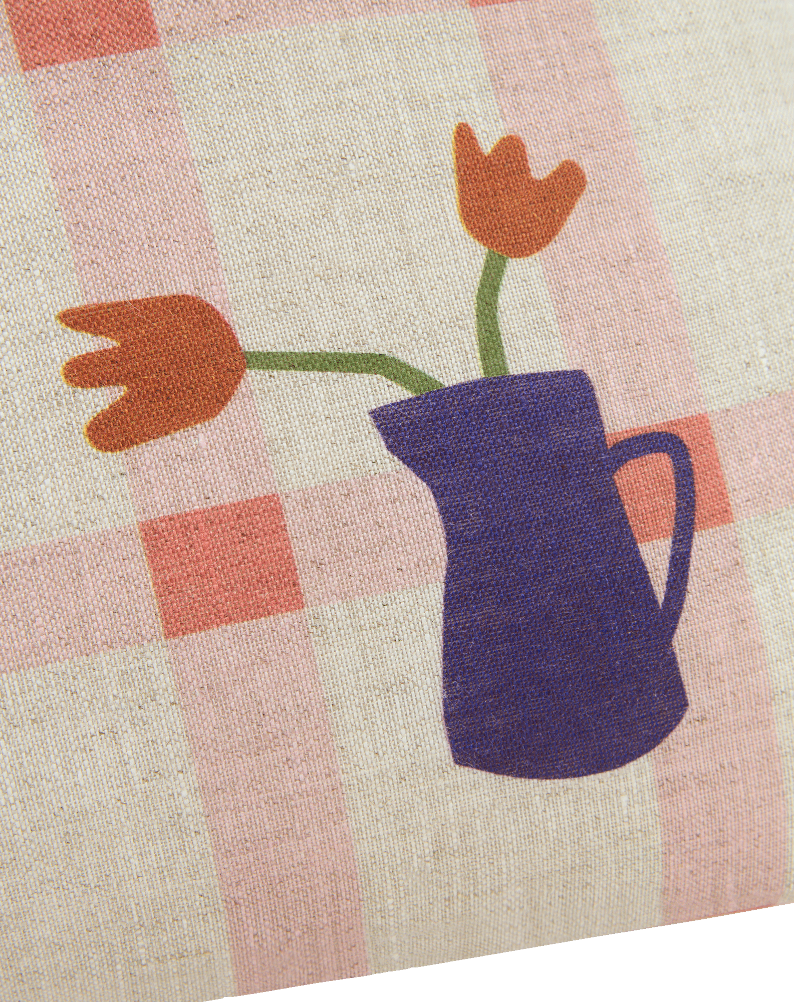 Coussin rectangulaire en lin français vibes m | Rose