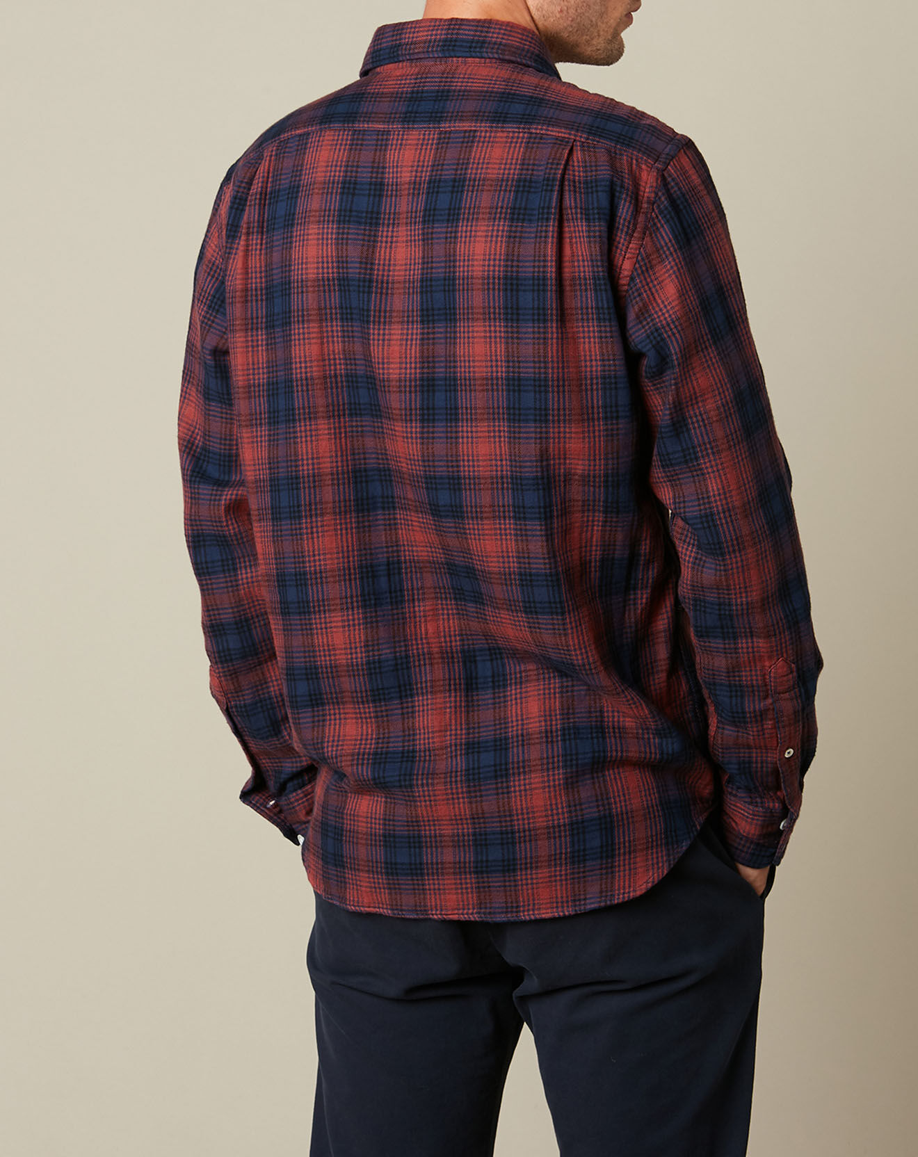 Hartford Chemise Regular Paul marine/grenat/bleu