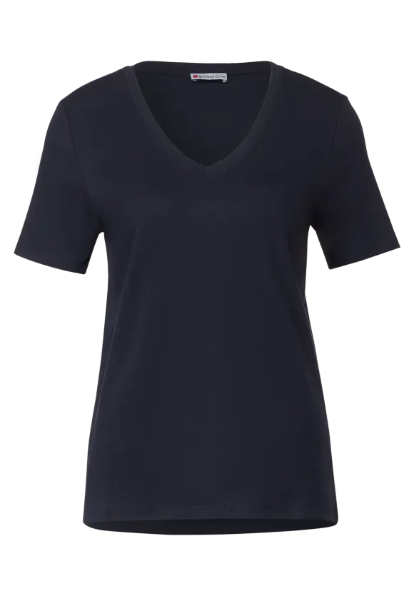 Basic V-Neck Shirt - deep blue