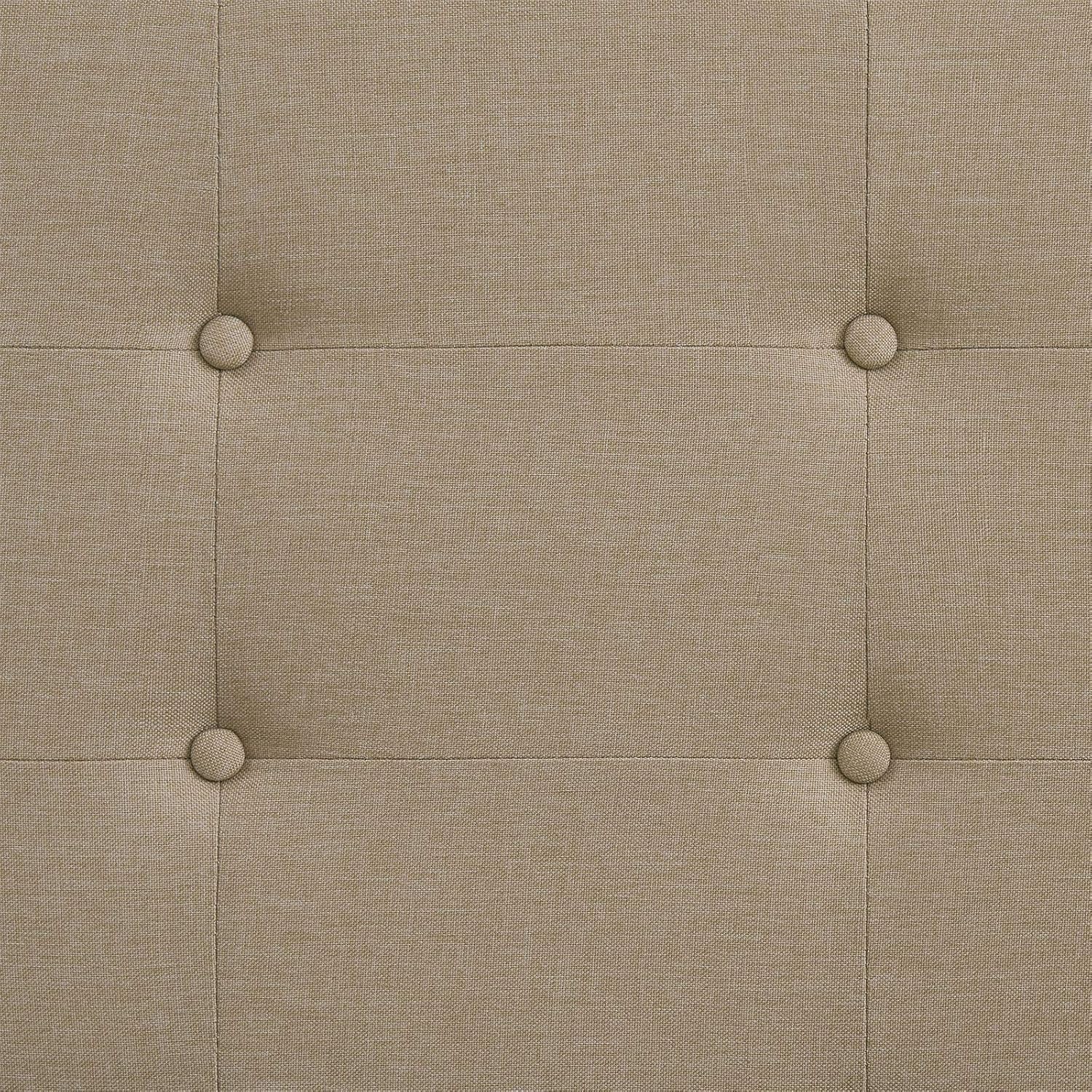 CARO-Möbel Polsterbett Adele Bett mit Stoff in beige 140x200 cm Doppelbett Jugendbett inklusive Lattenrost, Stoffbezug