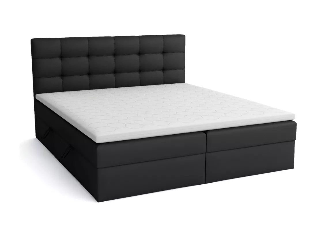 LIT BOXSPRING avec coffre de lit Glame 140x200 cm, Soft 11 (Noir)