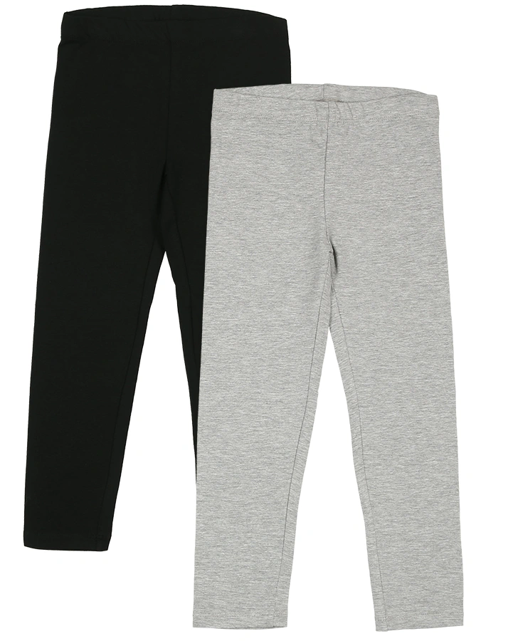 Leggings BASIC 2er-Pack in schwarz/grau melange