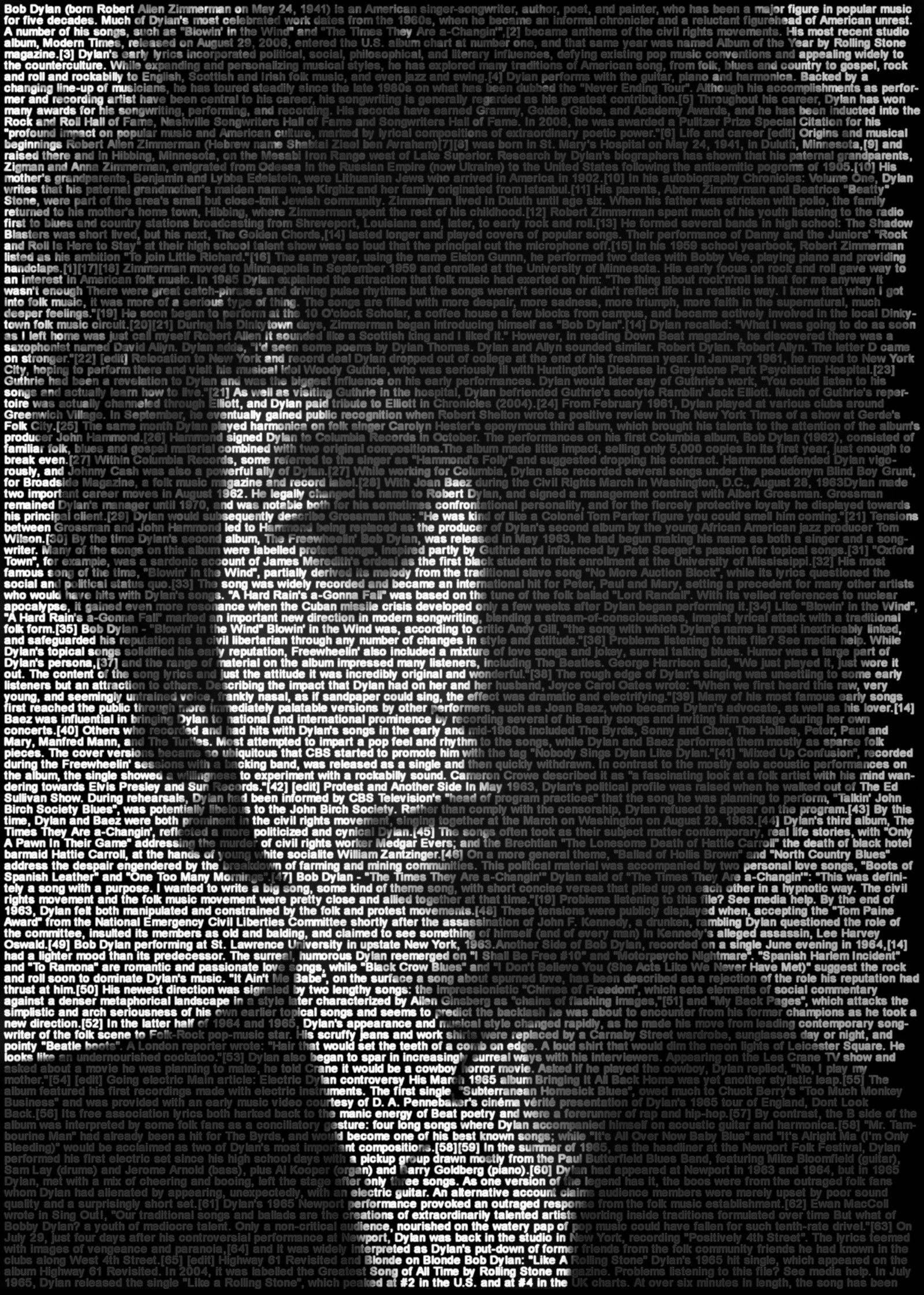 Bob Dylan by Ralph Ueltzhoeffer - Limited Edition. Edition of: 150. Signed.