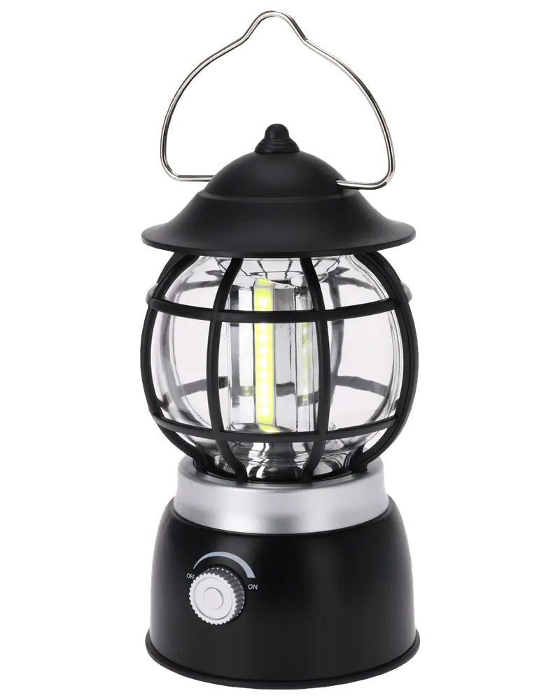 Campinglampe retro med LED H. 20 cm