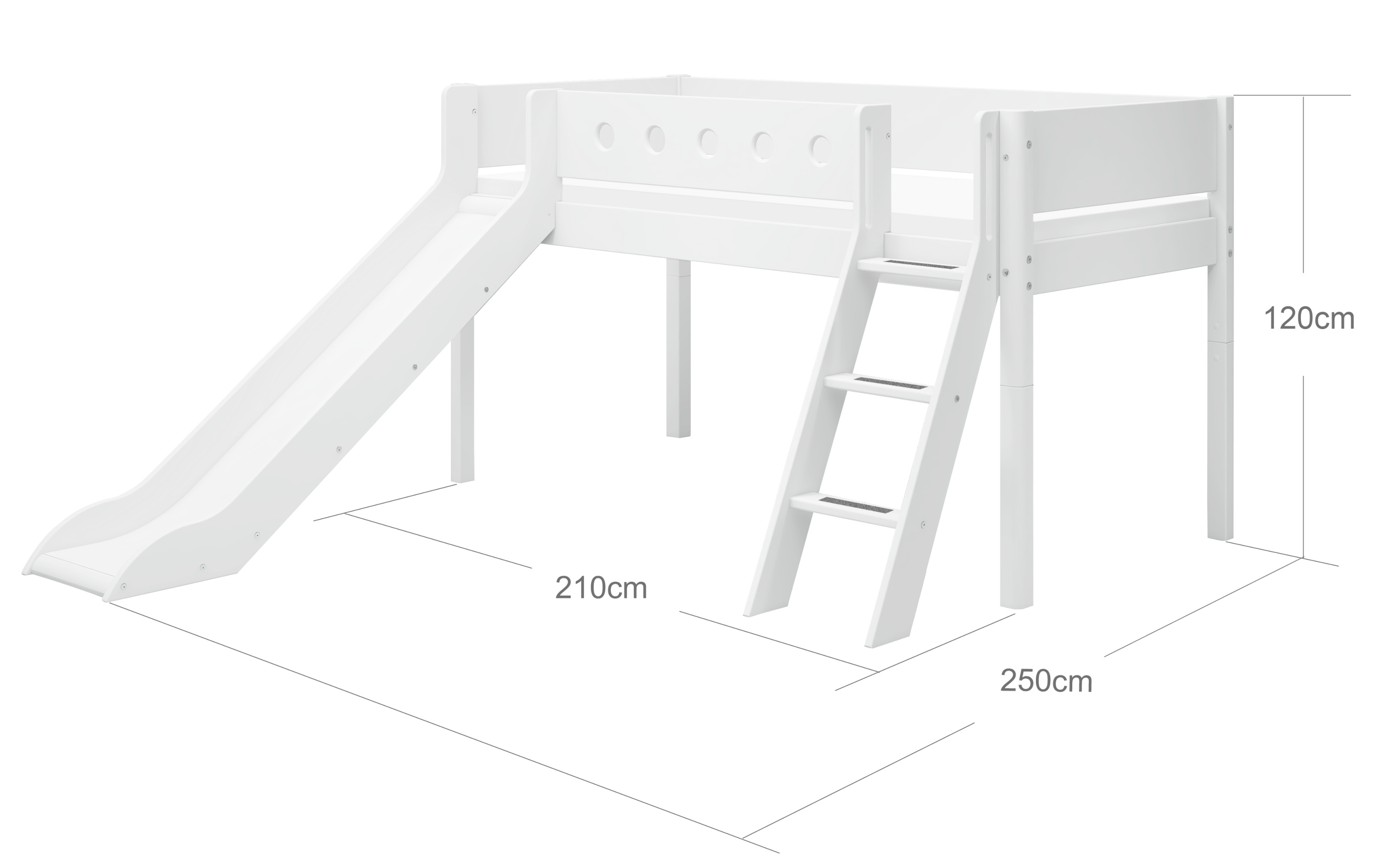 Halbhohes Bett FLEXA WHITE