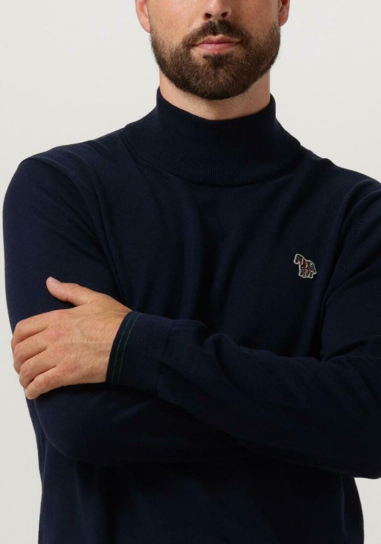 PS PAUL SMITH donkerblauwe ps paul smith coltrui mens sweater roll neck zeb bad