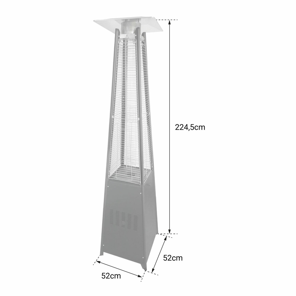 Parasol chauffant stockholm 13kw inox + housse