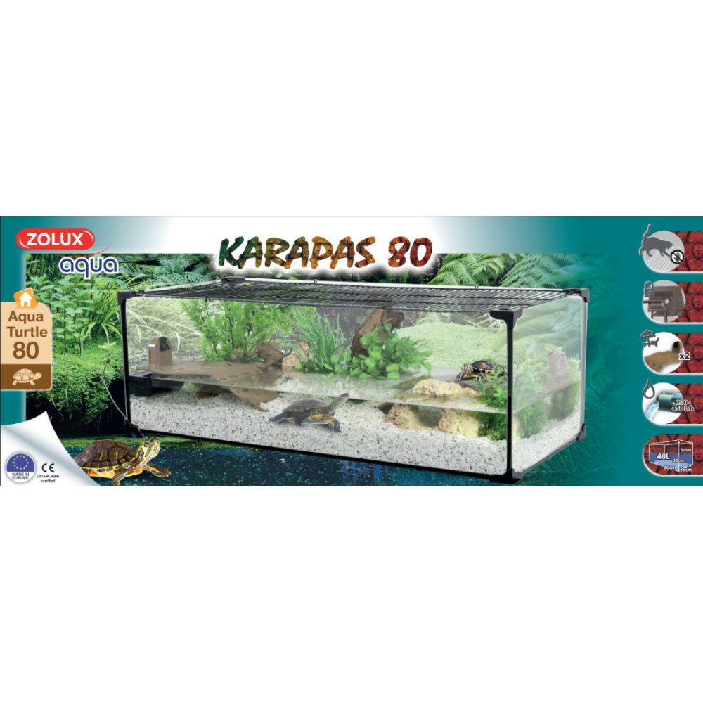 Terrarium pour tortues d'eau karapas 80
