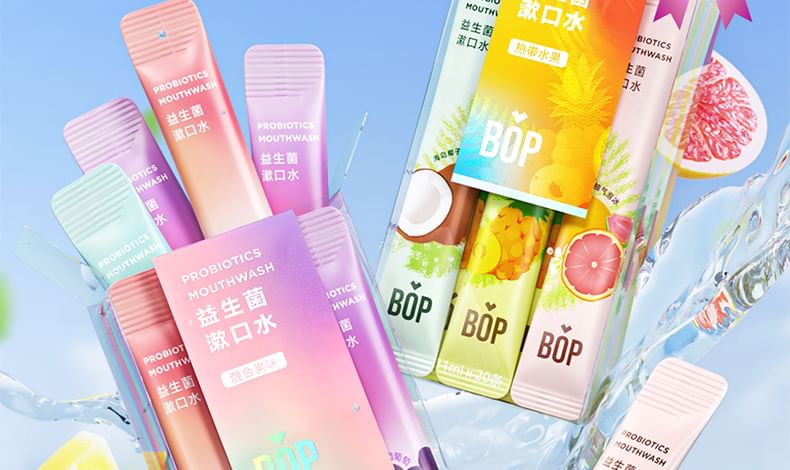 BOP - Fruitige Probiotica Verfrissende Mondspoeling - 4 Soorten