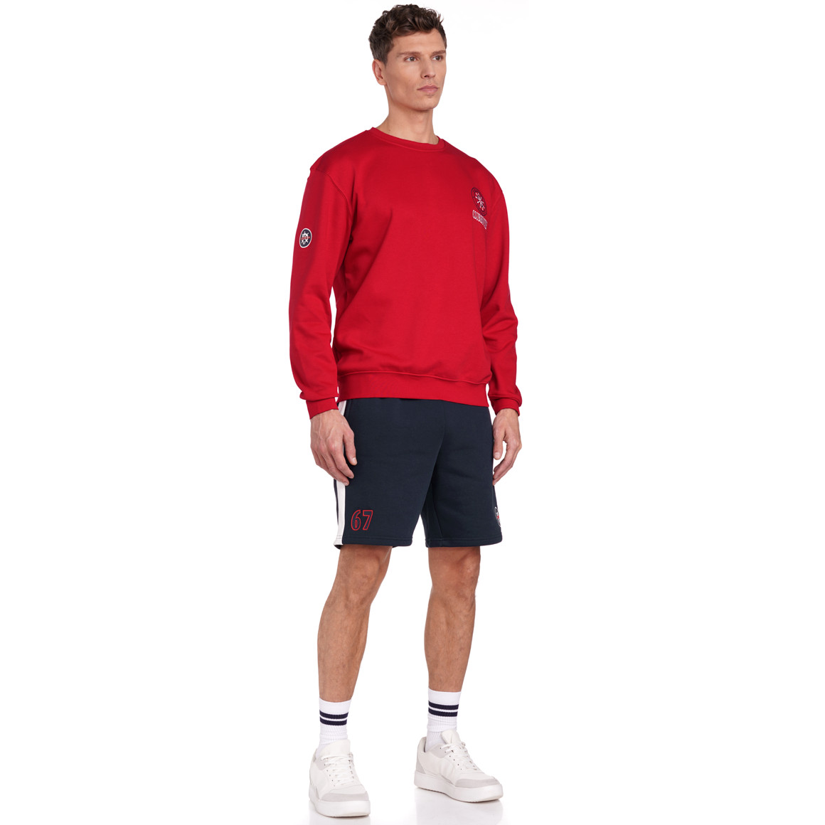 VanVaan Herren Sweatshirt mit Brust-Print rot