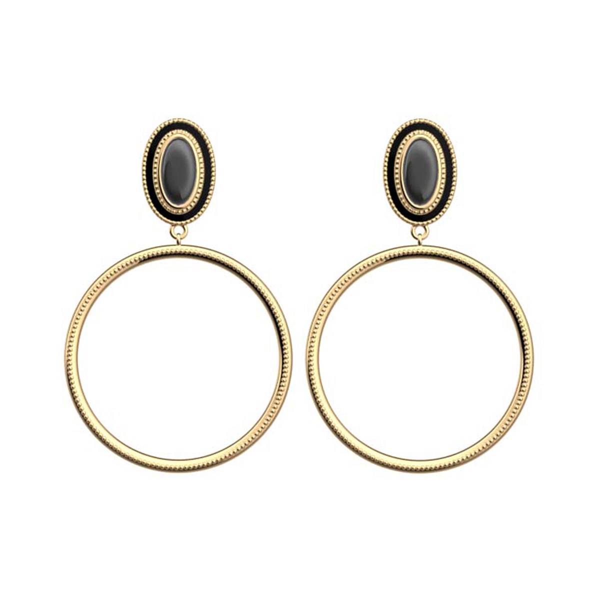 Boucles d'oreilles Les Georgettes Belle de NuitCollection Les Cadettes nacre grise laque noire