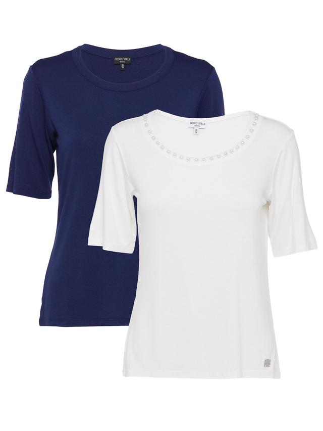 Shirt 2er Pack mit Perlendeko