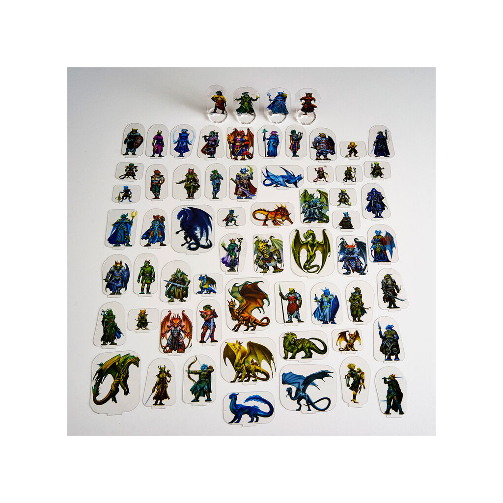 Flat Plastic Miniatures - Dragonborn - 62 Pieces
