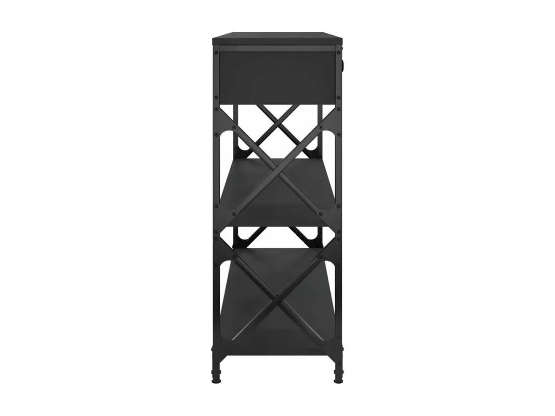 Table console noir 100x28x75 cm bois d'ingénierie