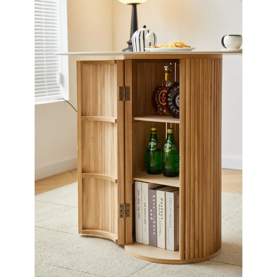 Bijzettafel van massief hout in natuurlijke kleur