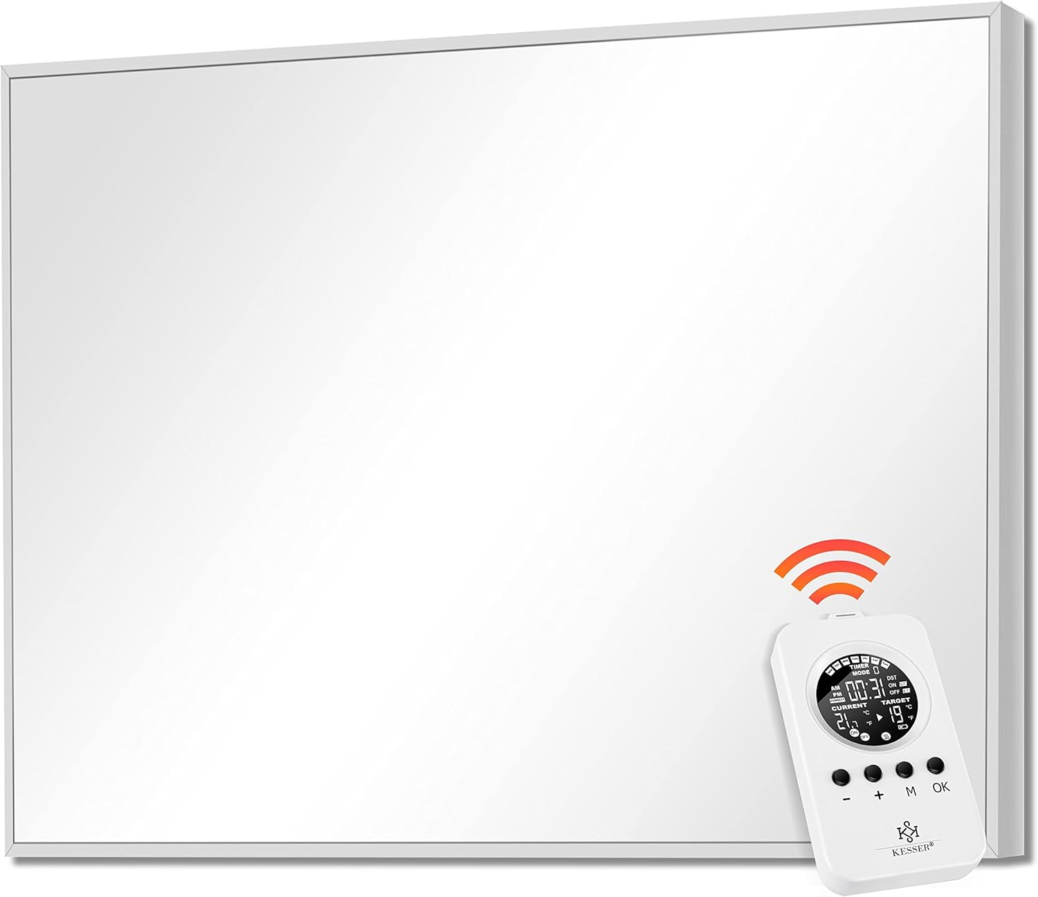 KESSER® Infrarotheizung Mit Thermostat Infrarotheizkörper Elektroheizung Infrarot Heizung Wandheizung - 28 unterschiedliche Routineprogramme, Heizkörper Heizpaneel 800W Mit Fernbedienung