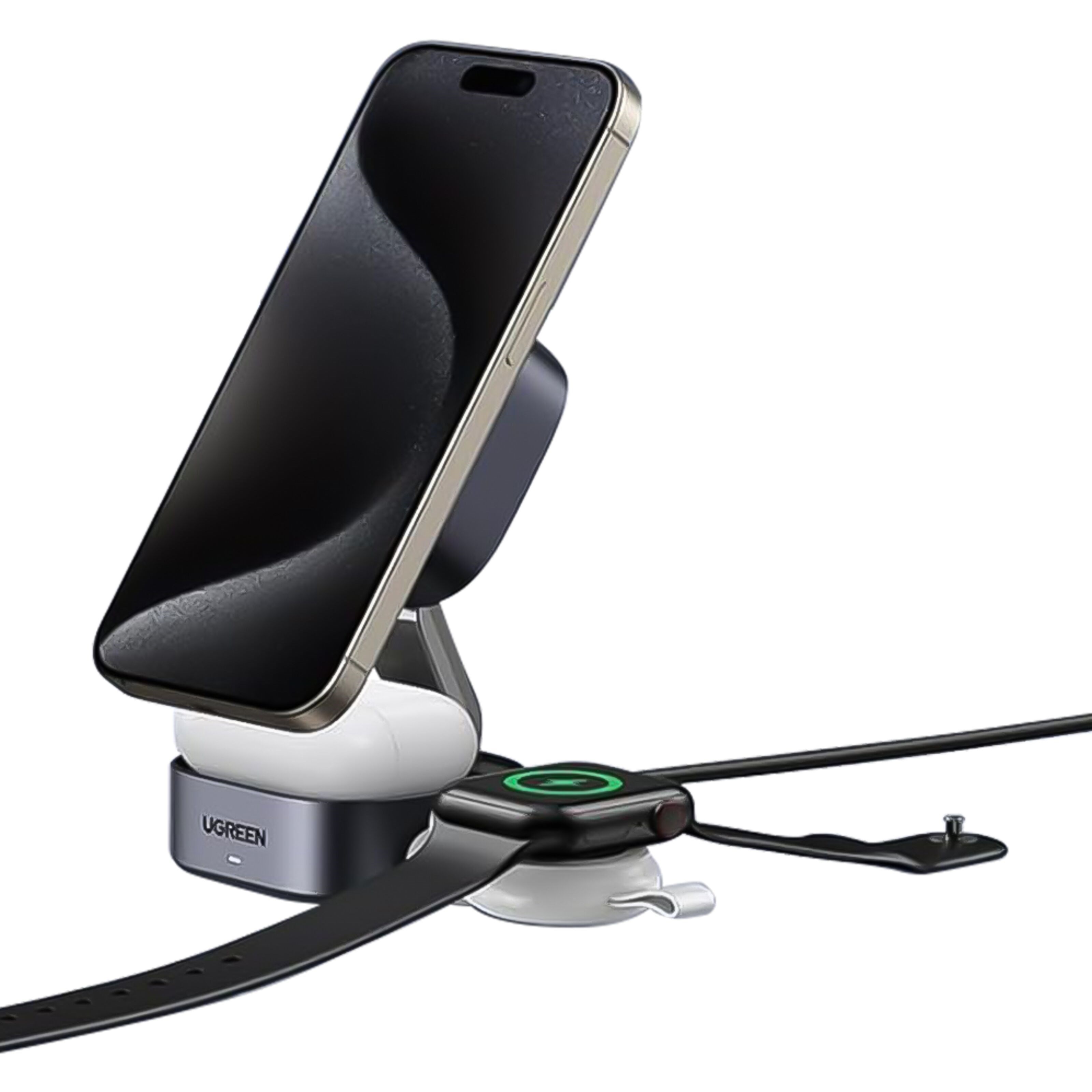 Ugreen UGREEN 2-i-1 Ladestativ med QI2 15 W