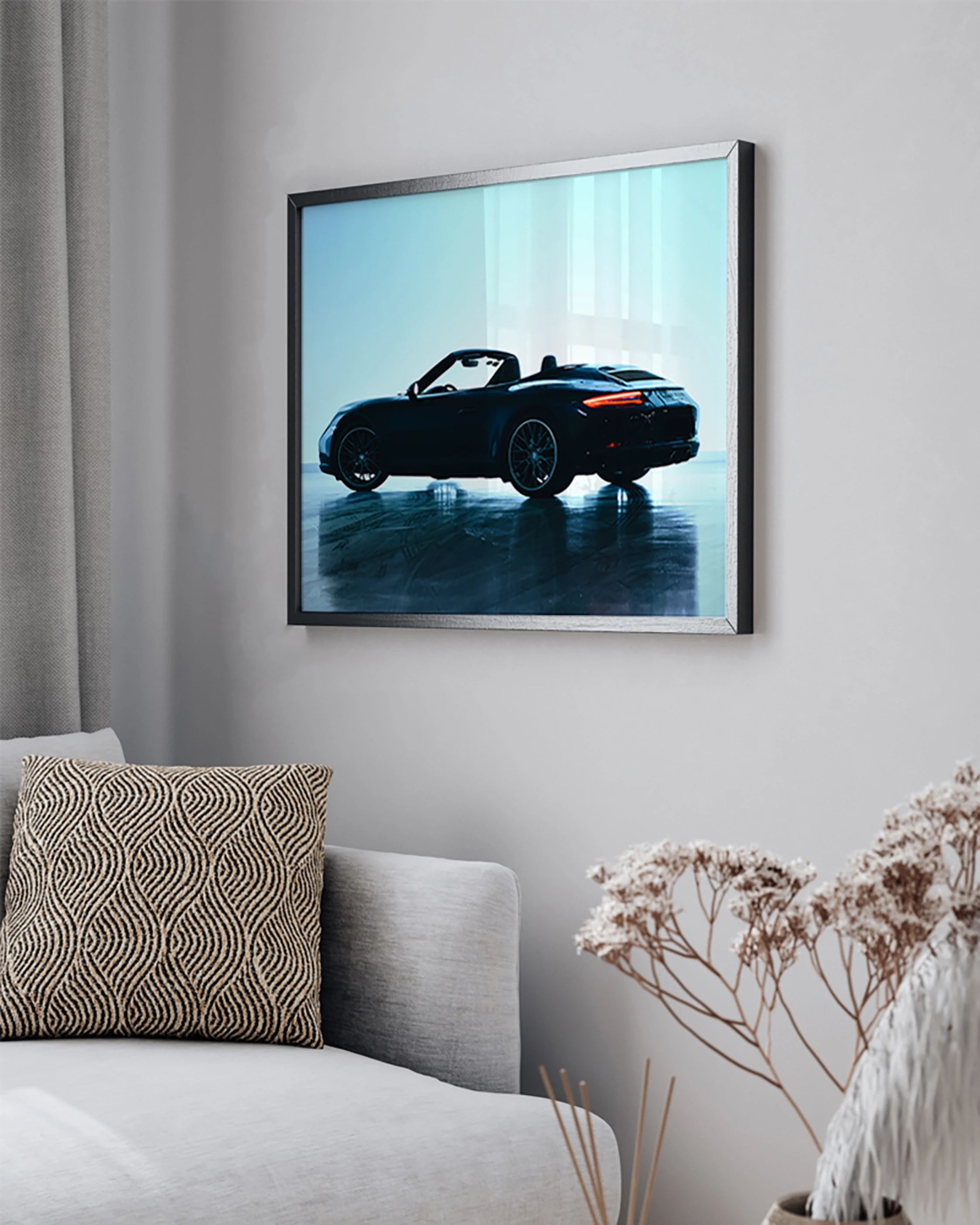 JACOB BADEN Wandbild PORSCHE 911 CARRERA S mit Rahmen
