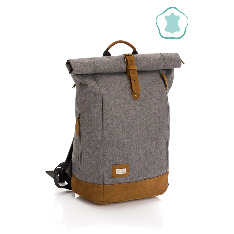 fillikid Wickelrucksack Rolltop Berlin Grau Melange