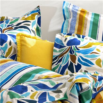 Linge de lit fleurs multicolores - BECQUET CRÉATION