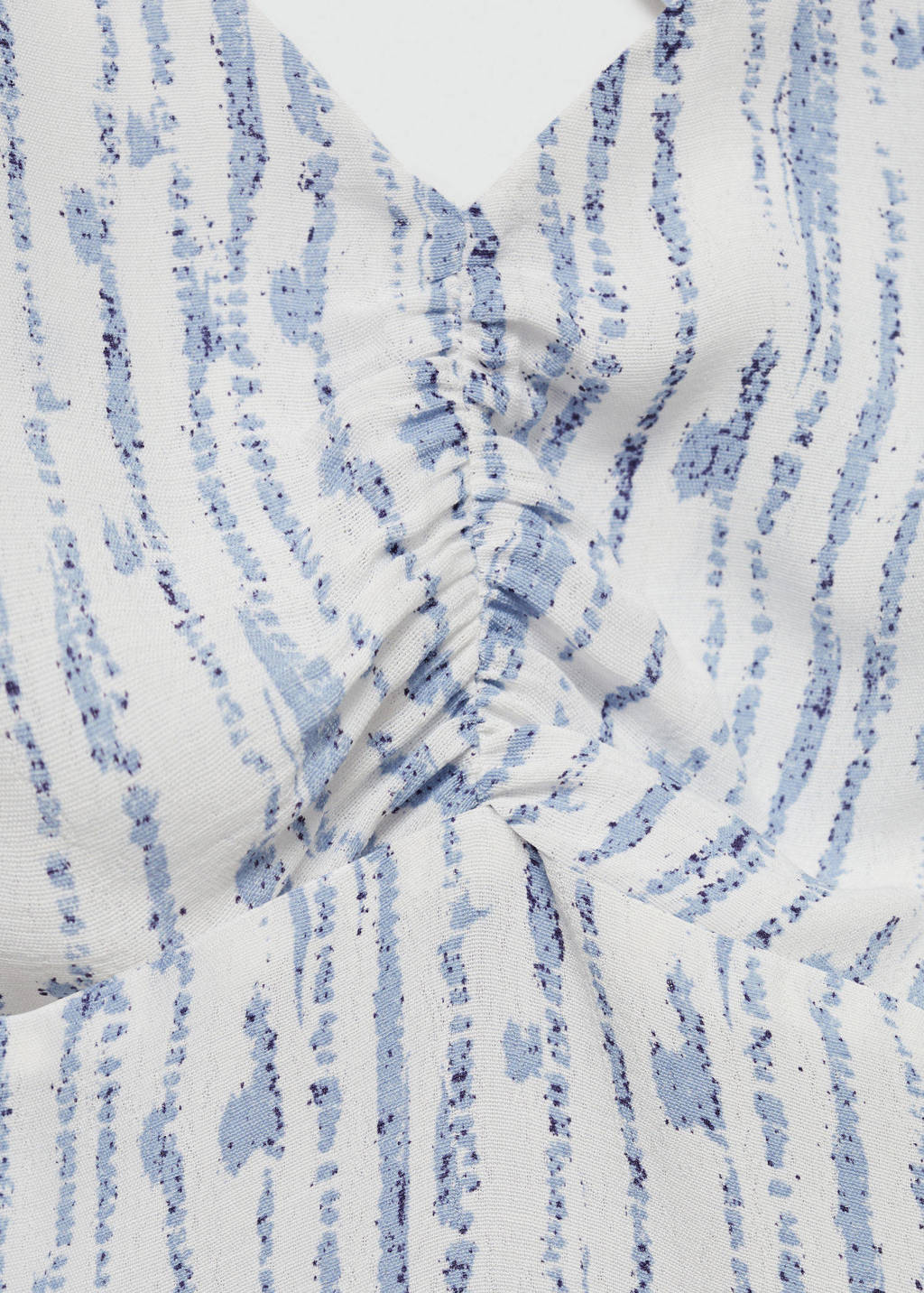 MANGO TEEN maxi jurk met all over print naturel wit/blauw