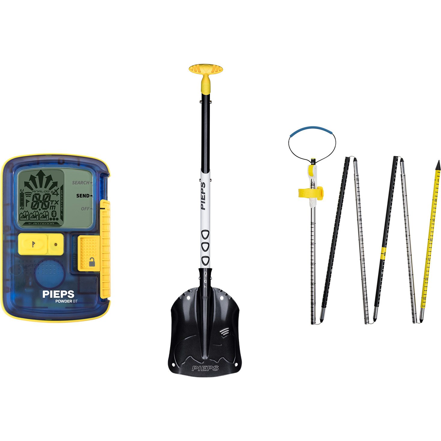 Pieps POWDER BT LVS-Gerät Set mit T640 Schaufel & Sonde Alu 260 Sport