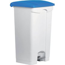 Poubelle à pédale 'the step', 90 litres, blanc/jaune