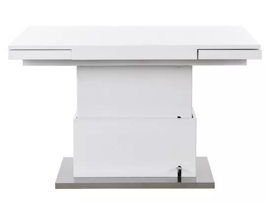 Table extensible et relevable LAURIA - 2 en 1 - MDF laqué - Blanc
