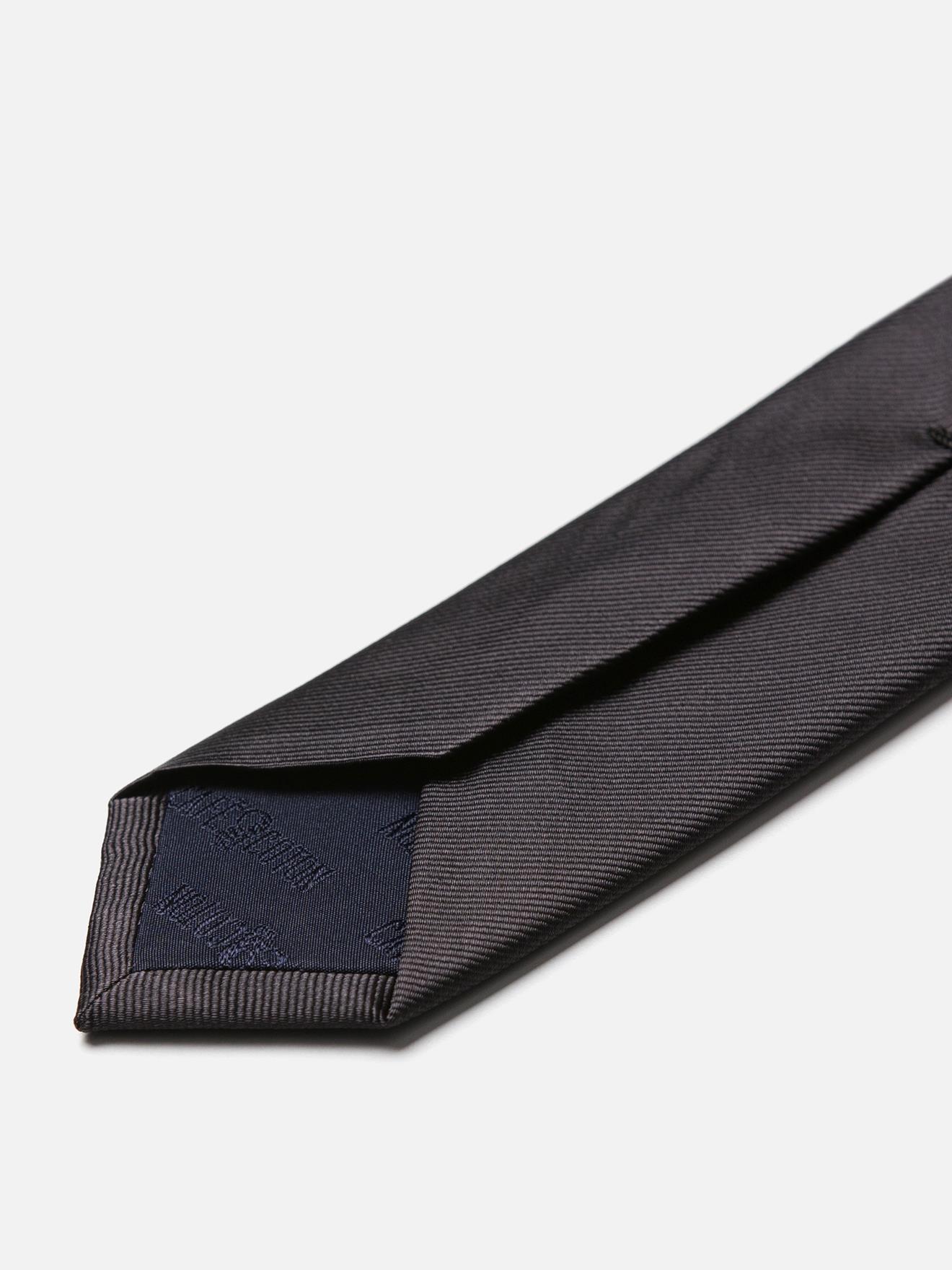 Cravate slim en soie sergée anthracite