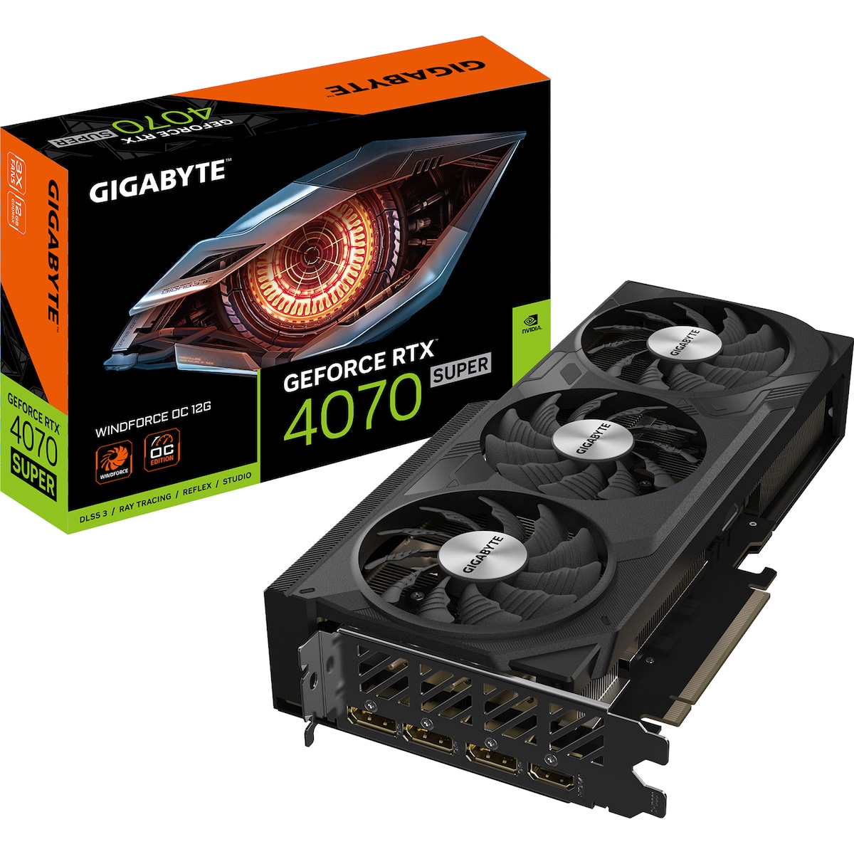 Gigabyte GeForce RTX 4070 Super Windforce OC grafikkort (12 GB GDDR6X)