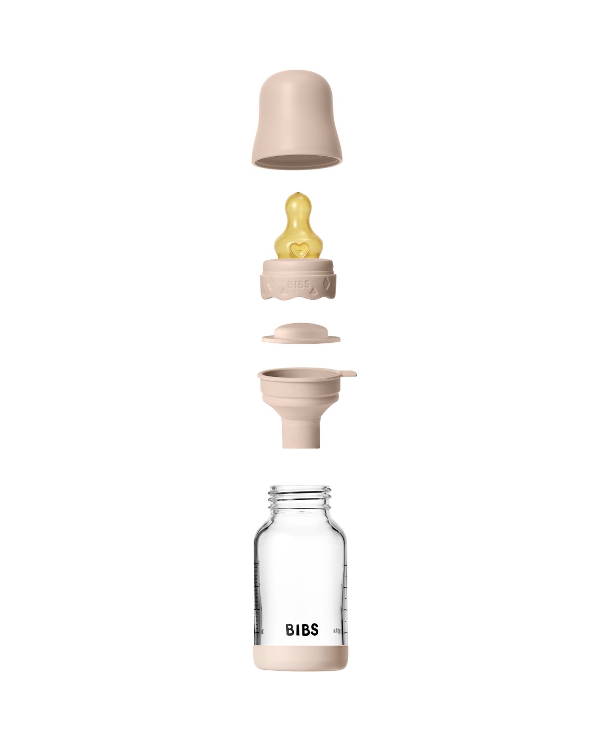 BIBS Tåteflaske i Glass med silikonbunn | Komplett Sett – 120ml