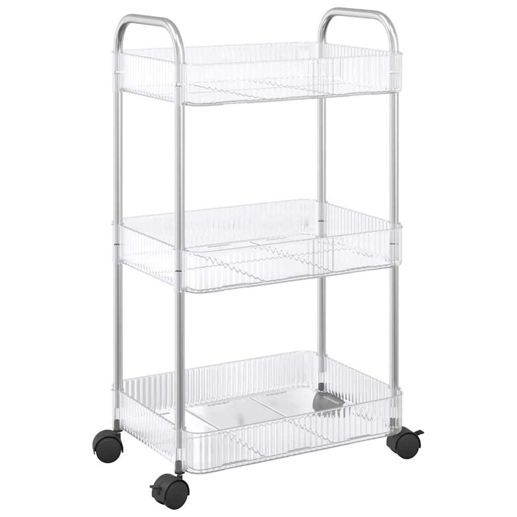 vidaXL Opbergwagen met 3 lagen 37x28x68 cm
