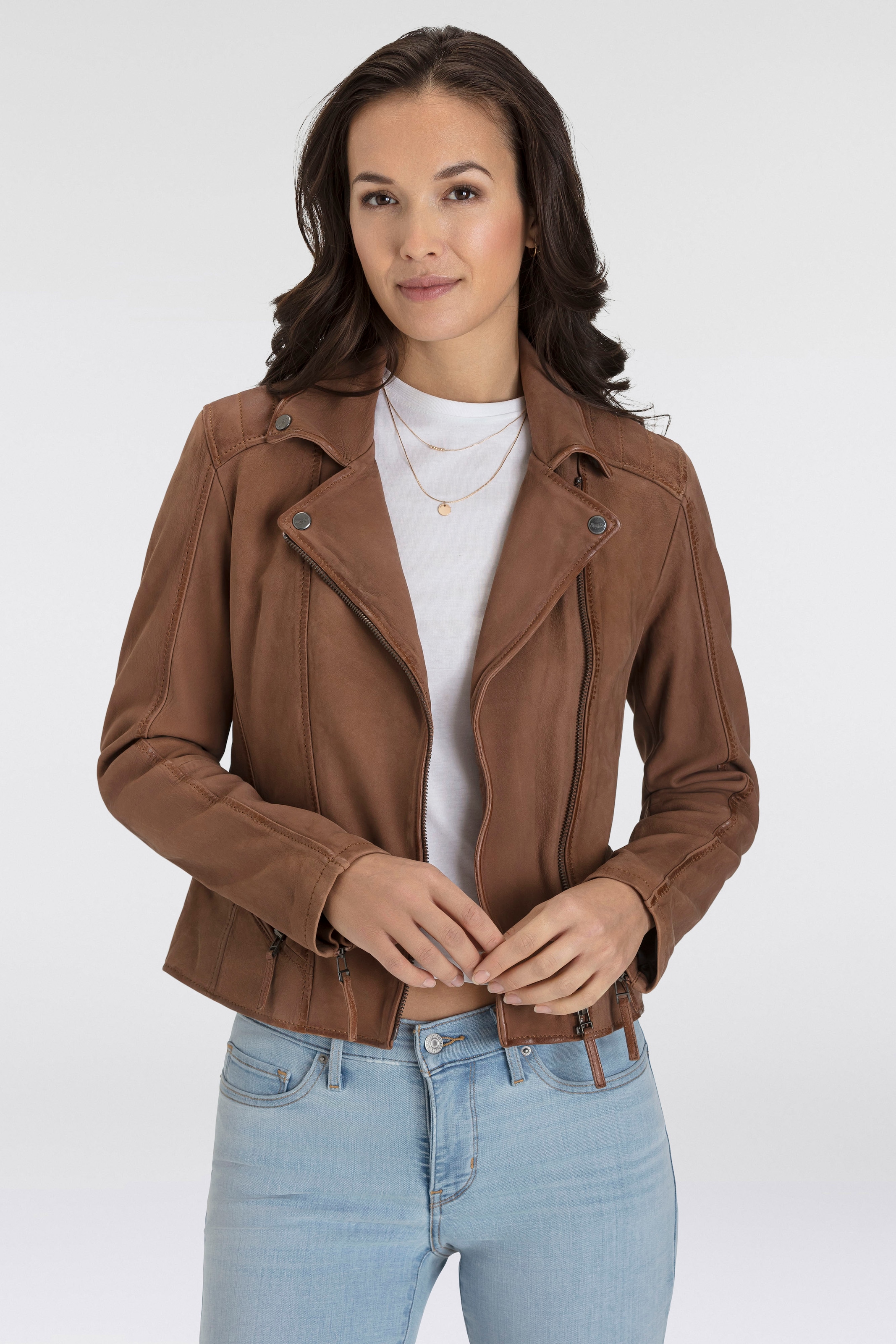 Mauritius Lederjacke »MWAmita OT« mit asymmetrischem Reissverschluss